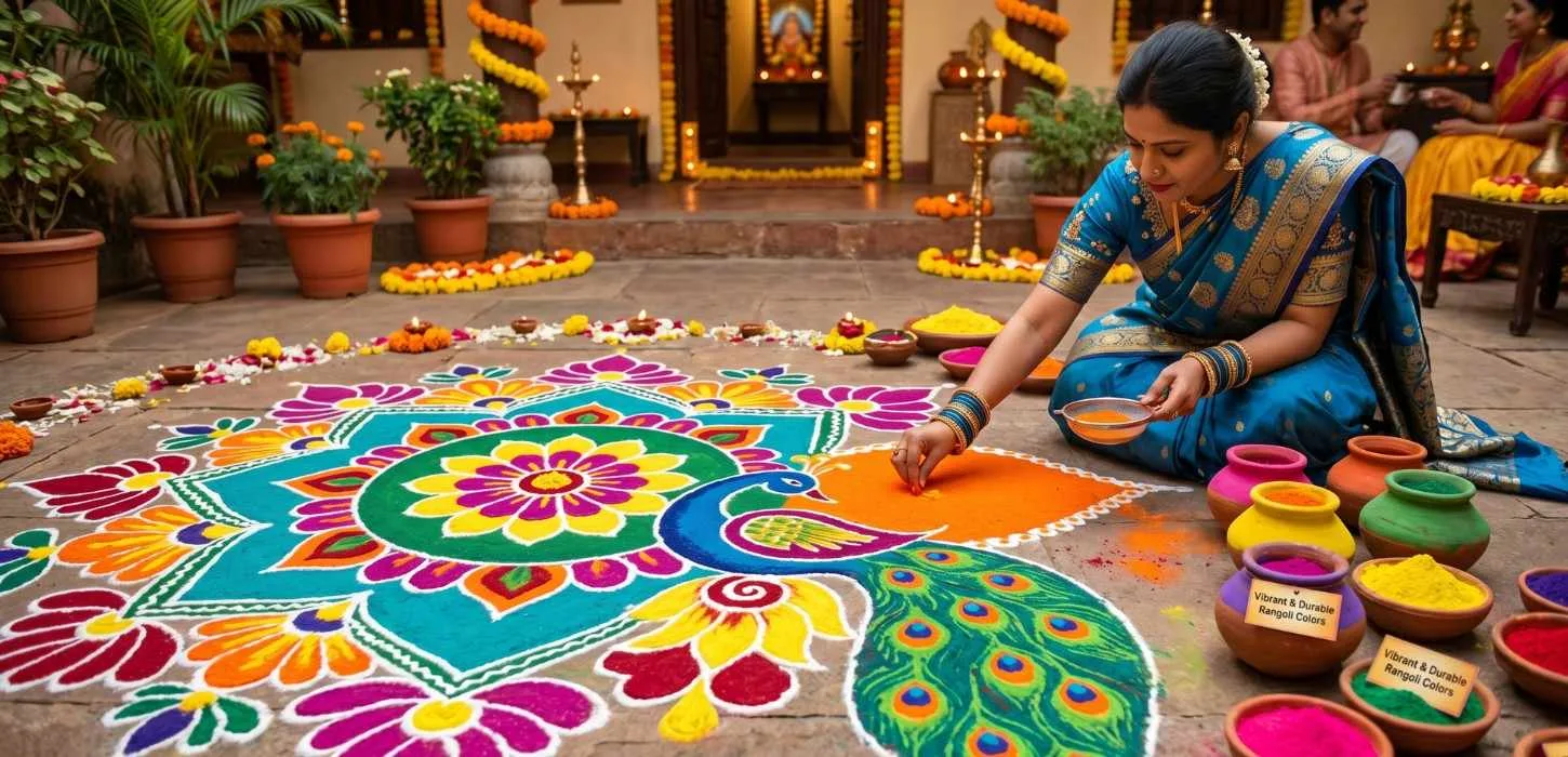 Best Rangoli Colours to Use for Bright and Long Lasting Designs
