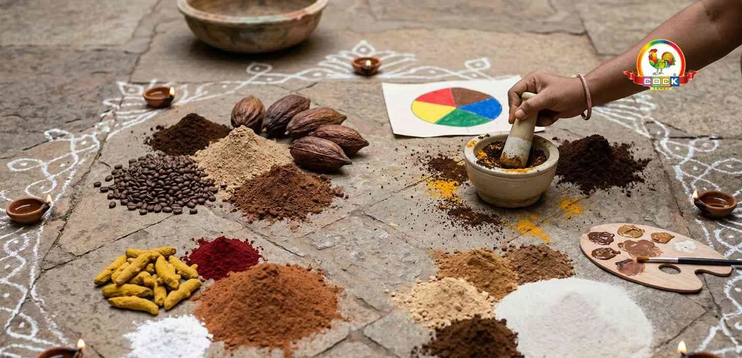 How to Make Brown Colour in Rangoli at Home