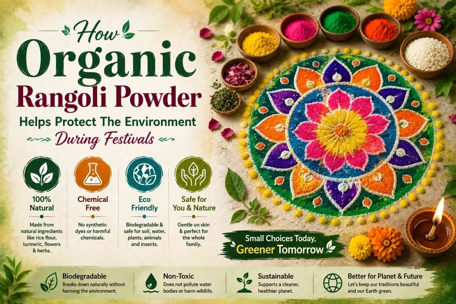 How Organic Rangoli Powder Protects the Environment