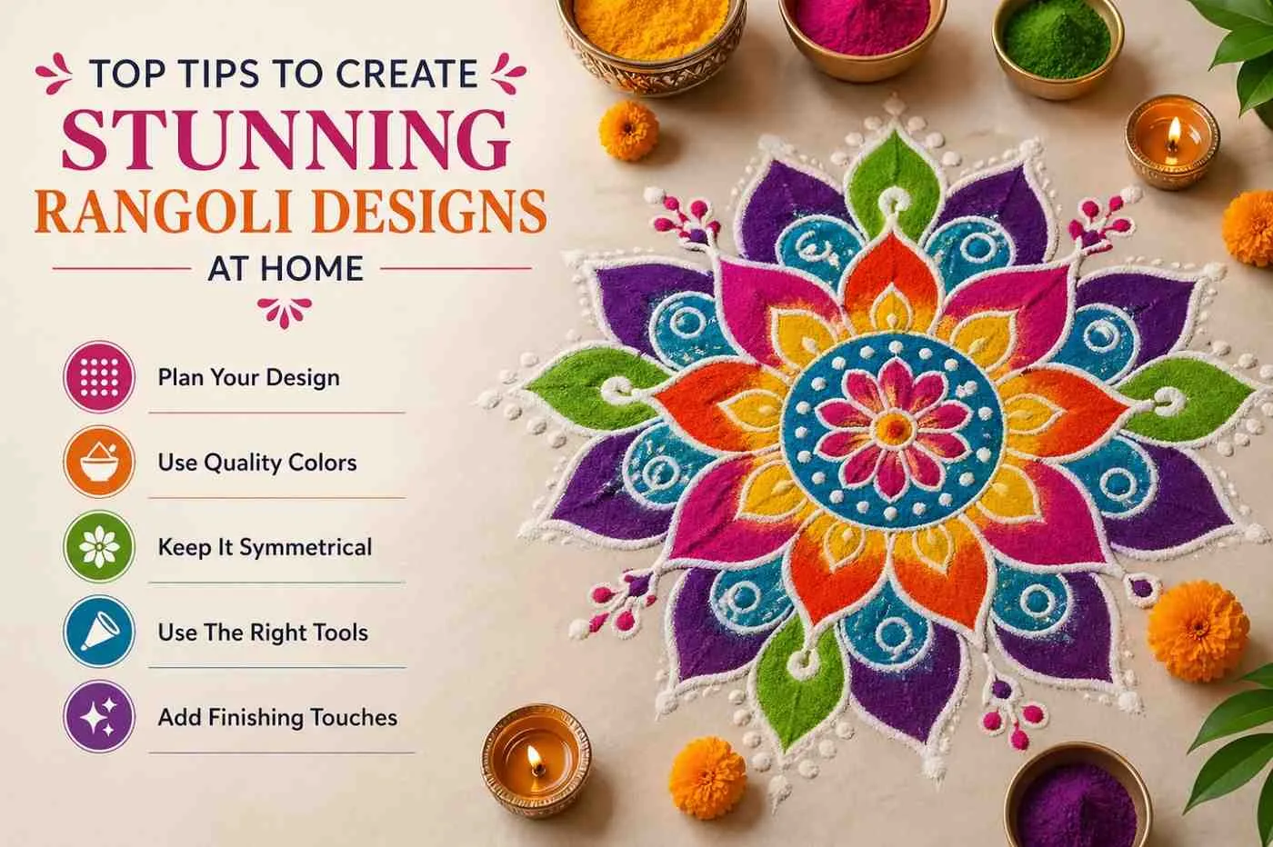 Tips to Create Stunning Rangoli Designs at Home